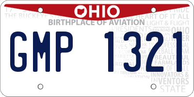 OH license plate GMP1321