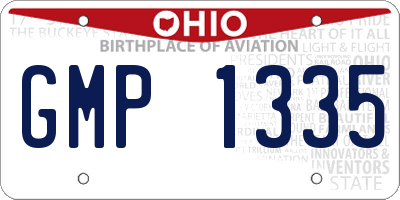 OH license plate GMP1335
