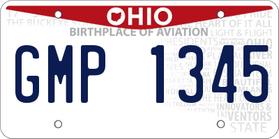 OH license plate GMP1345