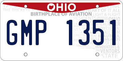 OH license plate GMP1351