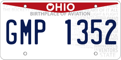 OH license plate GMP1352