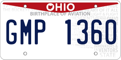 OH license plate GMP1360
