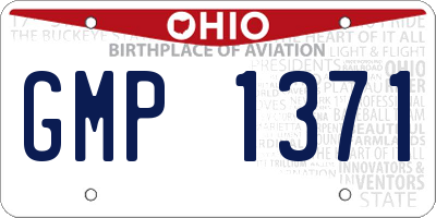 OH license plate GMP1371