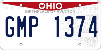 OH license plate GMP1374