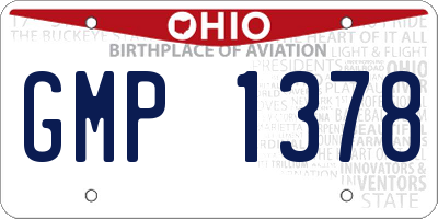 OH license plate GMP1378