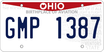 OH license plate GMP1387
