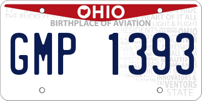 OH license plate GMP1393