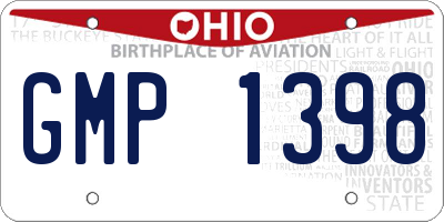 OH license plate GMP1398