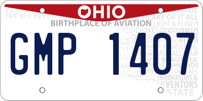 OH license plate GMP1407
