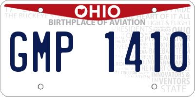 OH license plate GMP1410