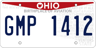 OH license plate GMP1412
