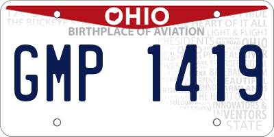 OH license plate GMP1419