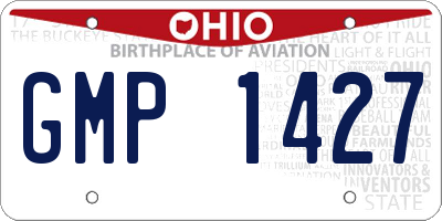 OH license plate GMP1427