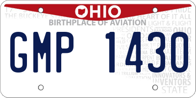 OH license plate GMP1430