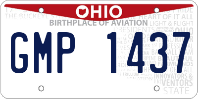 OH license plate GMP1437