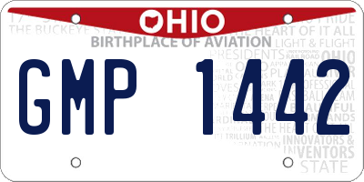 OH license plate GMP1442
