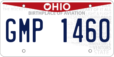 OH license plate GMP1460