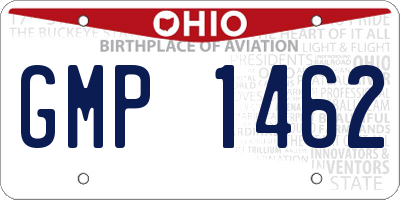 OH license plate GMP1462