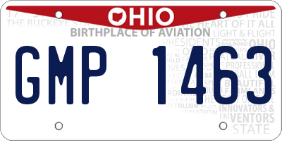 OH license plate GMP1463