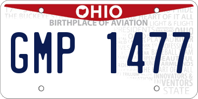 OH license plate GMP1477