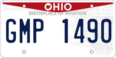 OH license plate GMP1490