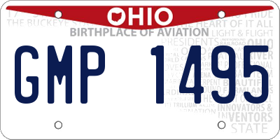 OH license plate GMP1495