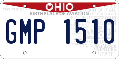 OH license plate GMP1510