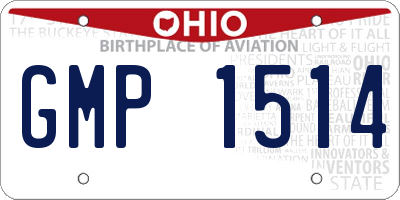 OH license plate GMP1514