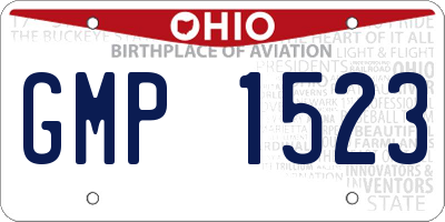OH license plate GMP1523