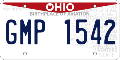 OH license plate GMP1542