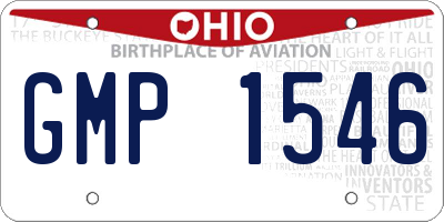 OH license plate GMP1546
