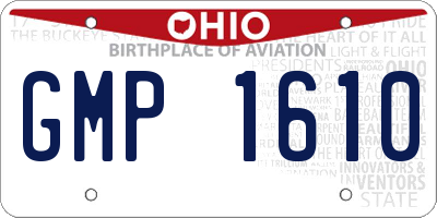 OH license plate GMP1610