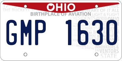 OH license plate GMP1630