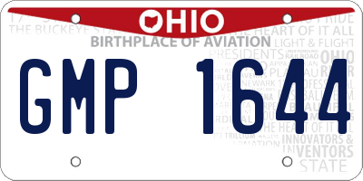 OH license plate GMP1644