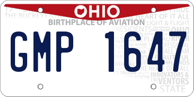 OH license plate GMP1647