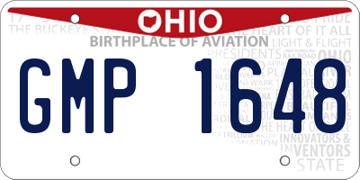 OH license plate GMP1648