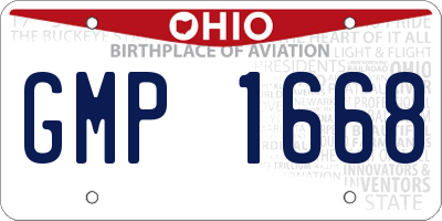 OH license plate GMP1668
