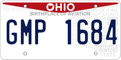 OH license plate GMP1684
