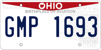 OH license plate GMP1693