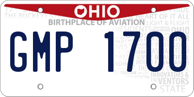 OH license plate GMP1700