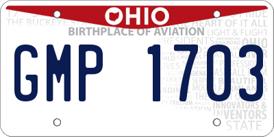 OH license plate GMP1703