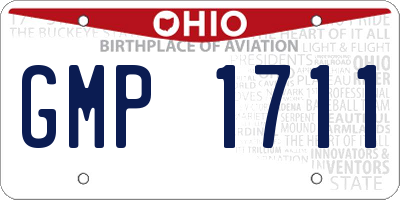 OH license plate GMP1711