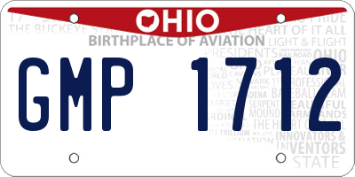 OH license plate GMP1712