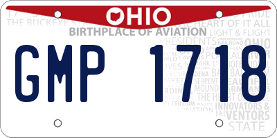 OH license plate GMP1718