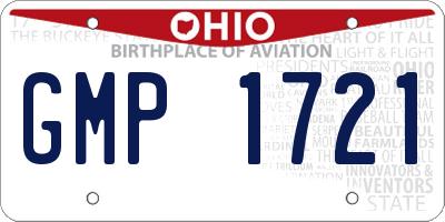 OH license plate GMP1721