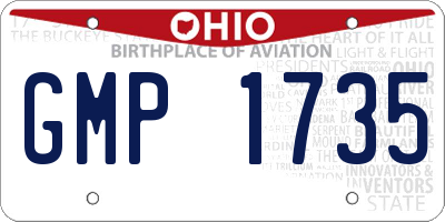 OH license plate GMP1735