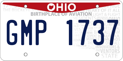 OH license plate GMP1737
