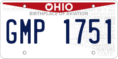 OH license plate GMP1751