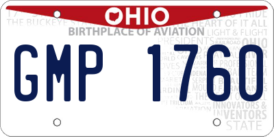OH license plate GMP1760