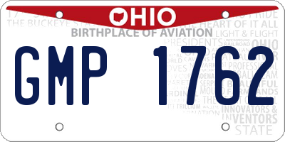 OH license plate GMP1762